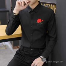 Long-Sleeved Korean Style Trendy Handsome Slim All-Match Shirt